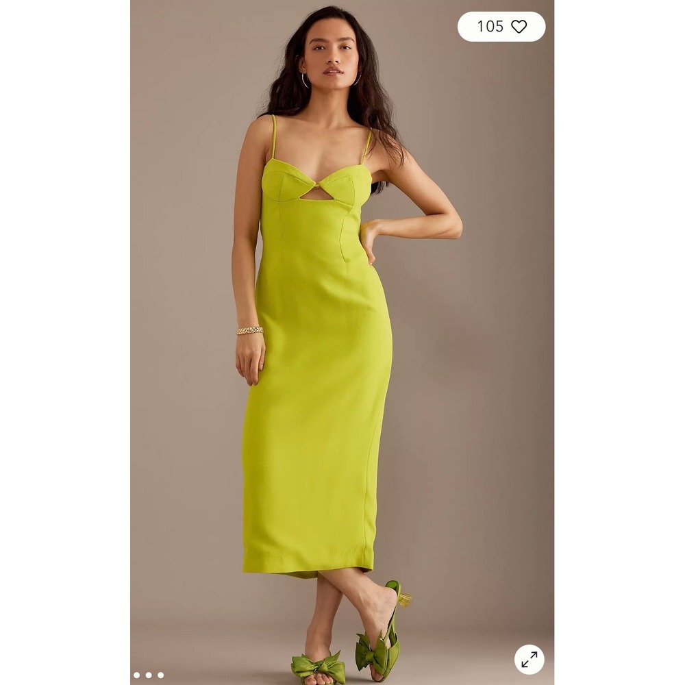 Bardot Vienna Midi Dress Womens Size 6 Lime Green NWT